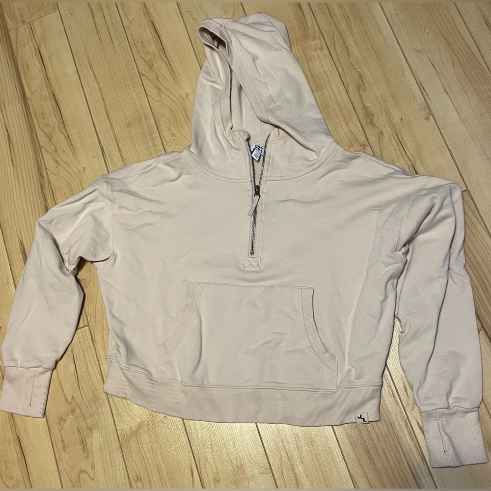 JoyLab Sweatshirt Hooded Women’s 1/2 Zip w Front Pockets size S Casual Trendy
